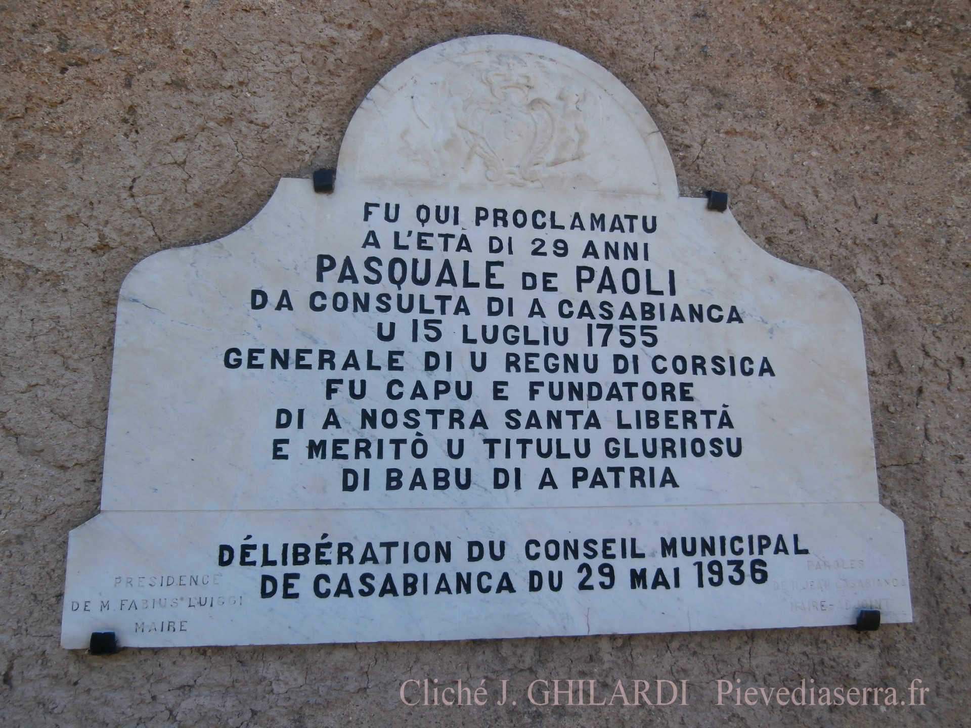 Proclamation de Pasquale PAOLI generale di a nazione